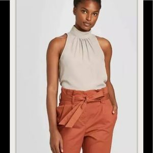Prologue Blouse Sleeveless Halter Neck Gray S A9